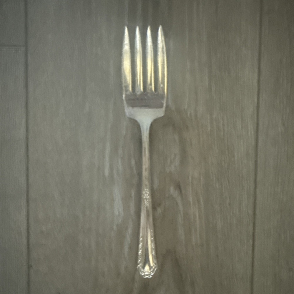 Vintage National Silver Co. Silverplate Solid‎ Cold Meat Fork Fourteen Pattern